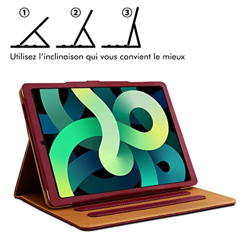 Clavier AZERTY pour iPad Air 11 M3 protégeant votre tablette avec étui bordeaux - 5