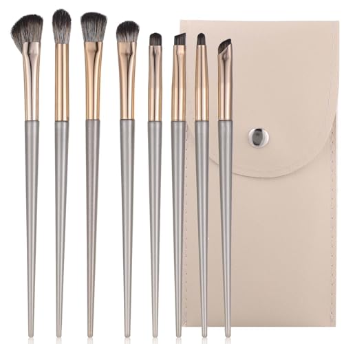8 Stück Augenpinsel Pinselset, Gold Lidschatten Make-Up Pinsel Augenpinsel Schminkpinsel Makeup Foundation Pinsel Kosmetikpinsel, Lidschatten Schminkpinsel Verblender Pinsels Set Augen Blending Brush
