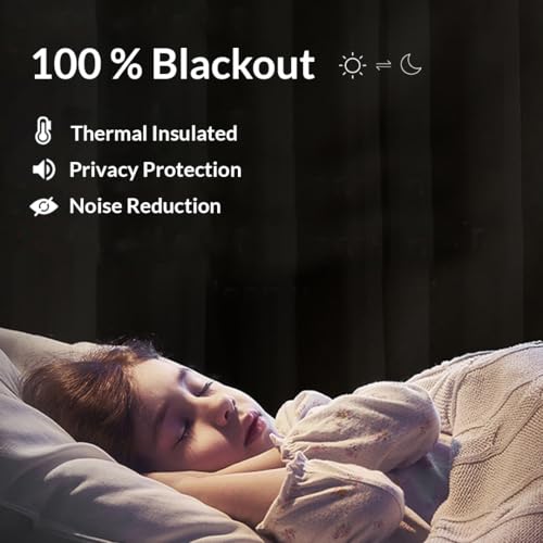 Image of HOMEMONDE Blackout Curtains for Window 5 Feet - Room Privacy 90% Room Darkening Curtain with Rod Pocket Style, Black Blacking & Noise Reducing 1 Piece - (60 Inch, Lavender)