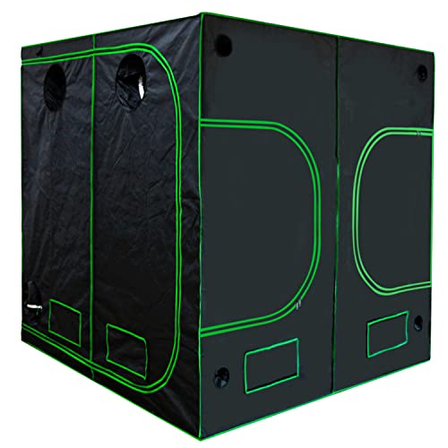 Kingpower 14 Tamaño Hidroponía Grow Tent Caja de Cultivo Interior Invernadero Tienda de Cultivo Gabinete de cría, Tamaño:200 x 200 x 200 cm (10)