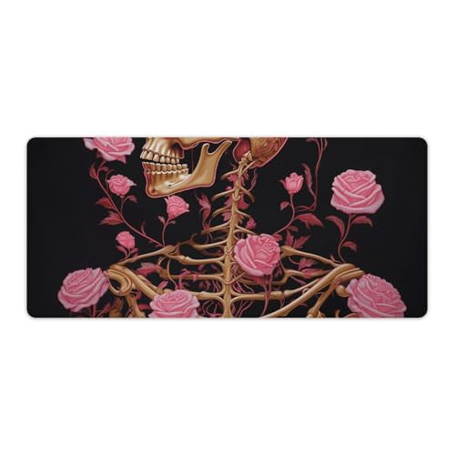 Tapis de souris de jeu squelette idéal pour transformer l'ambiance de votre bureau noir