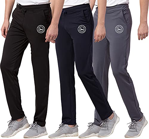 bluecon Men's Polyester Casual wear Trackpants Pack of 3(Black, Navy Blue, Grey)-picture-20