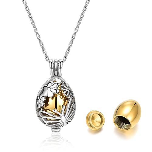 Collana con urna a farfalla in argento sterling con cuore e cristalli
