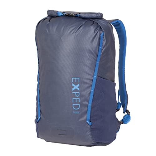 Exped Typhoon 25 Backpack - Waterproof Lightweight Multifunctional Roll-Top Travel Daypack with Compact Packed Size, Navy, 25L