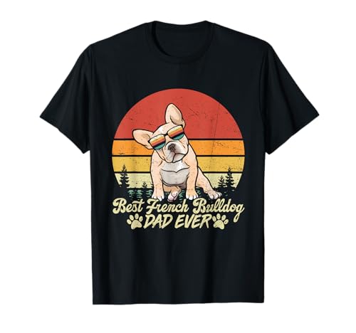Best cream french bulldog dad ever vintage dog día del padre camiseta