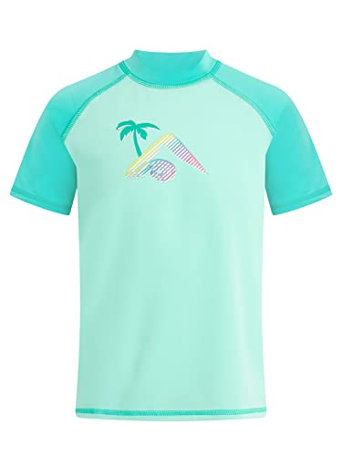 Image of Kanu Surf Girls' Karlie Rash Guard UPF 50+ Sun Protection Short Sleeve Swim Shirt