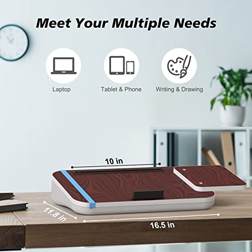 Laptop Lap Desk With Cushion, Tablet Holder And Detachable Mouse Tray, Fits Up To 16.1 Inches Laptops, Lap Desk For Bed Couch Sofa And Table #TOP5