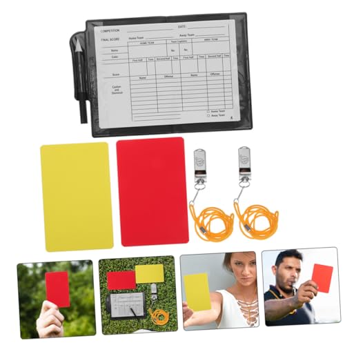 Kit esencial para árbitro de fútbol con tarjetas y silbatos miniatura 4
