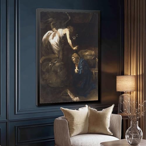 Impression sur toile cadre à suspendre Caravaggio Annonciation