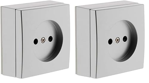 Zenitech - Prise 2P 10A saillie Gris - Bel'Vue (Lot de 2)