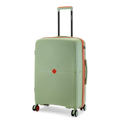 Image of Nasher Miles Bali Hard-Sided Polypropylene Check-in Luggage 24 inch | 65cm | 8 Wheels Medium Trolley Bag for Travel | Suitcase (Olive Green)