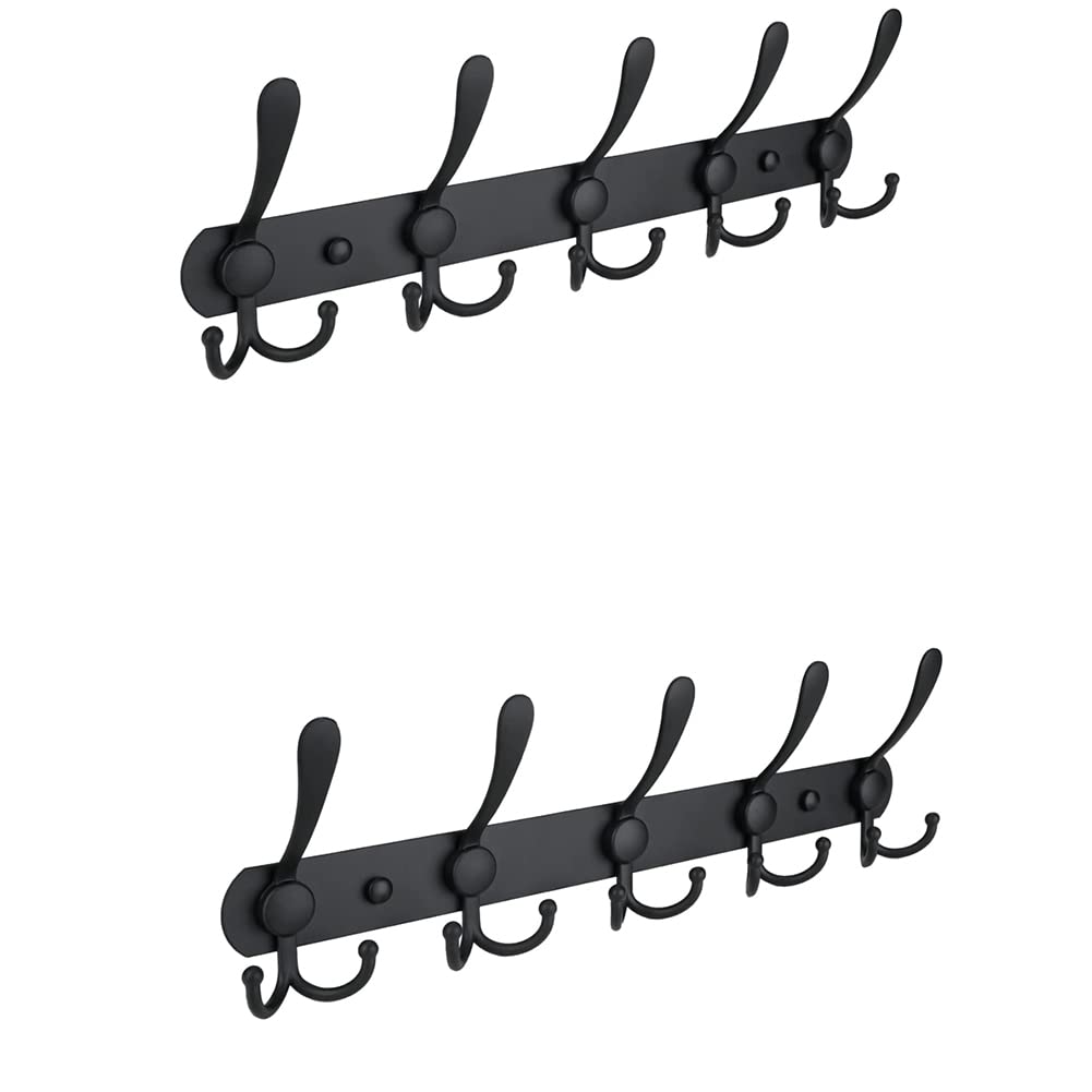 Cosmin Black Coat Rack For Hanging, Coat Rack For Jacket Coat Hat For Bedroom, Hooks For Hanging Coats