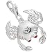 Rembrandt Charms Crab Charm with Lobster Clasp, Sterling Silver