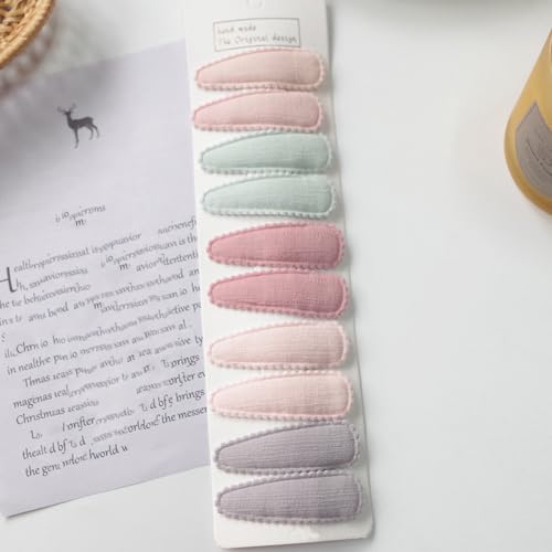 10PCS Plain Snap Clips Baby Girl Toddler Linen Small Bow Fringe Hair Clip Accessory AU