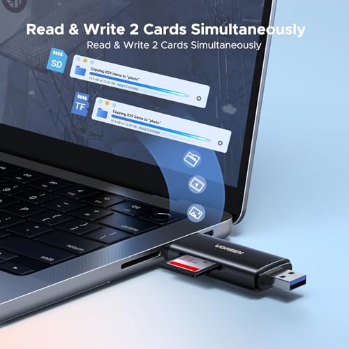 Image of UGREEN SD 4.0 312 MB /s Memory Card Reader Aluminium USB 3.0 USB C Dual Connector SD Card Adapter Compatible with iPhone 16 /Android /Windows /macOS