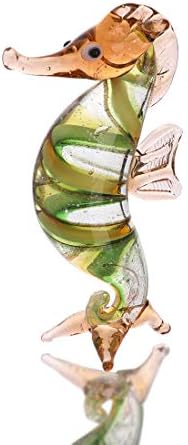 crystalsuncatcher Handmade Glass Multi Color Seahorse Collectible Art Glass Blown Animal Figurine 