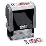 Trodat Stamp 4912 Office Printy with English Text Confidential – Self Inking, Red and Blue Ink, Impression Size 3/4