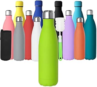 GeeRic Stainless Steel Water Bottle 750ml, Double-walled Vacuum Insulated Metal Water Bottle 12 Hours Hot & 24 Hours Cold Drinks Cycling Bottles for Outdoor Sports Hiking Running 750ml Dark Blue