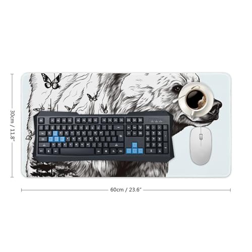 Tapis de souris de grande taille antidérapant imperméable ours - 2