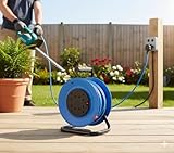 Heavy Duty 25m Extension Lead Cable Reel - 4 Way Socket Cord Reel with Thermal Cut-Out Protection, 13A 240V Fused UK Plug, High Visibility Cable for Garden, Garage, Home and Workshop Use - Image 6