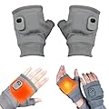 Heated Gloves for Women Rechargeable, 2026 New Smart Thermostatic Fingerless Heating Gloves, Electric Winter Hand Warmers for Work Cycling Skiing Outdoor Snow (Gray)