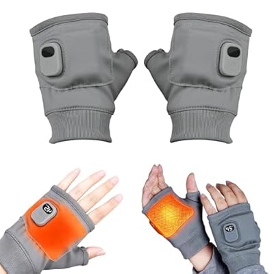 Heated Gloves for Women Rechargeable, 2026 New Smart Thermostatic Fingerless Heating Gloves, Electric Winter Hand Warmers for Work Cycling Skiing Outdoor Snow (Gray)