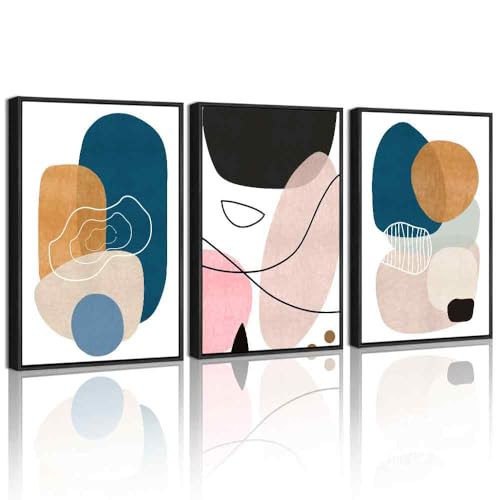 KUVIOKE Modern Abstract Framed Wall Art (12x16in)
