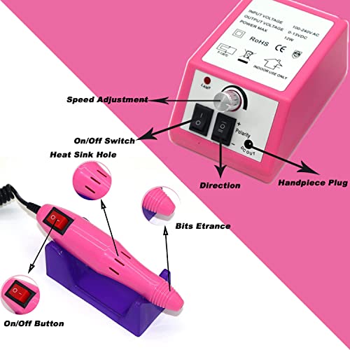 Fantexy Fresa per unghi 20000RMP,Lima Elettrica