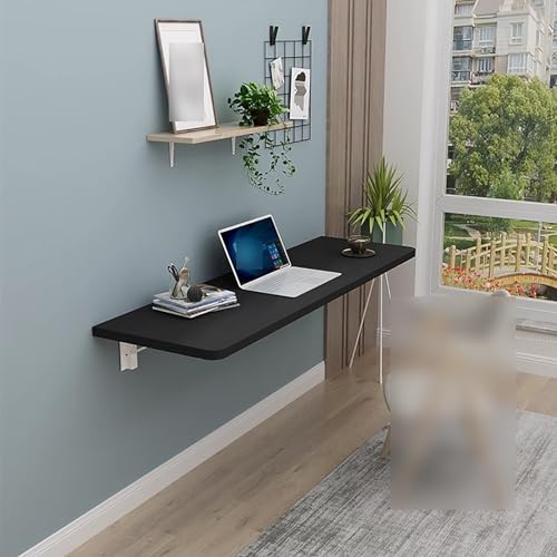 Table pliable gain de place noire L80cm pour aménager un petit coin