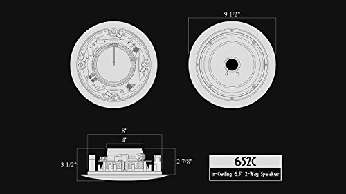 Image of 652C Silver Ticket in-Ceiling Speaker with Pivoting Tweeter (6.5 Inch in-Ceiling) 9.5 inch Overall Size