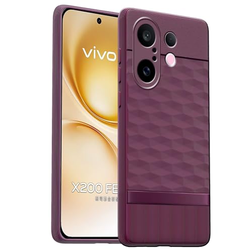 Image of amazon basics TPU Soft Back Cover for Vivo X200 FE 5G | Full Camera Protection | Flexible Shockproof Back Case for Vivo X200 FE 5G (Purple)
