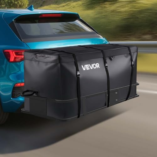 VEVOR Gepäckträgertasche für Anhängerkupplung aus wasserdichtes 840D-PVC (0,71 m³), Gepäcktasche zur Aufbewahrung auf der Ladefläche von Lkws mit verstärkten Gurten für PKW SUVs Vans Schwarz