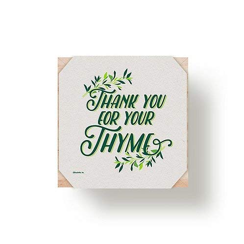 Plant Cube Appreciation Gift - Includes Thyme Seed Packet, Peat Pellet, And 3-Inch Wooden Planter - Employee Teacher Nurse Thank You Gift By Cheersville #TOP1