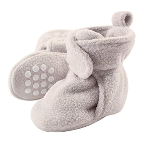 Luvable Friends baby girls Cozy Fleece Booties Slipper Sock, Grey, 0-6 Months Infant US Cover