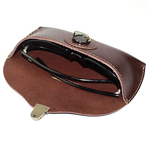Dk86 Genuine Leather Glasses Case Sunglasses Pouch Eyeglass Case, With Belt Loop, For Men And Women (5#Coffee) #TOP4