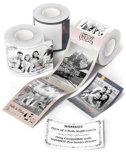 NIIMBOT Etykiety, papier fotograficzny naklejka do drukarki etykiet B21Pro, 3 rolki