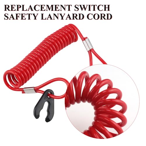 Image of Pack of 3 Boat Kill Switch Tether Lanyard for Emergency Engine Stop Crucial Outboard Motor Safety Lanyard Replacement for Jet Skis, Red
