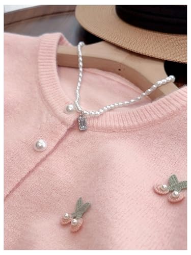 SOLY HUX Women's Cherry Cardigan Sweaters Button Down Long Sleeve Cute Sweet Knit Outerwear Coats4