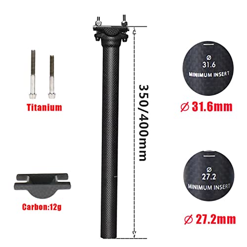 自転車カーボンシートポスト 27.2mm オフセット 0mm シンプ