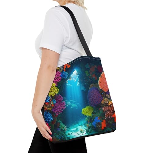 Premium Colorful Coral Cave Tote Bag with Reinforced Stitching4
