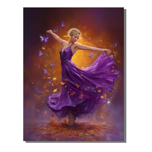 数字油絵 ダンサー ペイントバイナンバー 蝶 DIY Paint by Numbers 数字キット塗り絵 手塗り 絵 デジタル油絵 (フレーム付き) 3ブラシと36アクリル絵の具が入 クリエ 手工芸 ホーム 壁 オフィス装飾 ギフト 60 x 80 cm