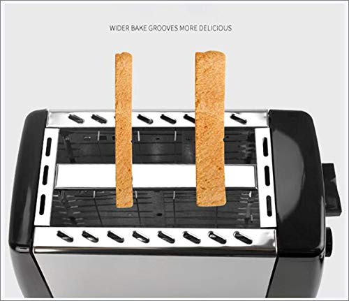 L&B-MR Automatischer Toaster, Toaster Mit 2 X Breiten Schlitzen Für Bis Zu 4 X Scheiben, 6 X Seidenstufen Mit Heißer… – Bild 3