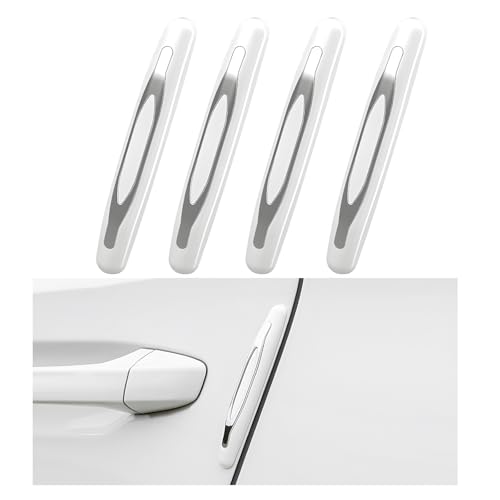 DXNQ 4 PCS Car Door Edge Guards, Anti-Scratch Door Edge Guards Trim Strip with Self Adhesive, Car Door Protector Bumper Guards for Most Cars Trucks SUVs, Exterior Car Accessories (White)