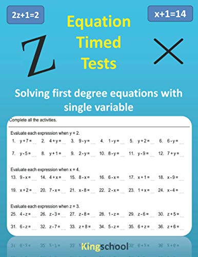 Equation timed test - Solving first-degree equations with single variable - Kingschool