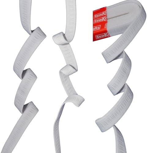 SewKrafts Non Roll Elastic, 1/2 Inch x 4 Yards, White – Durable Elastic for Waistbands, Leg Bands, and Sleeves in Light to Medium Weight Fabrics - Thumbnail 3