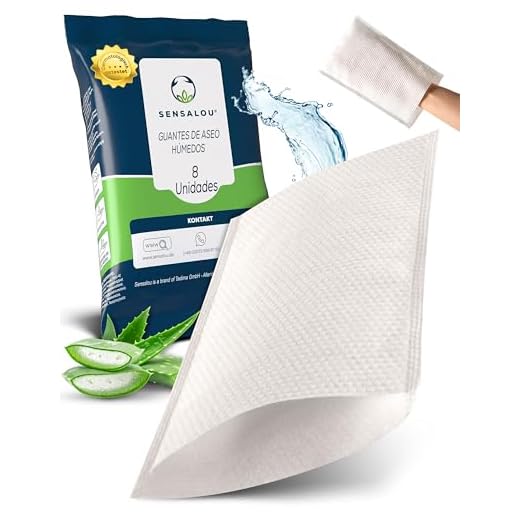 Sensalou Guantes De Lavado Húmedos Desechables para Adultos – 8 Unidades – Toallitas Lavables Humedecidas para Higiene Corporal Sin Agua – Suaves para La Piel En Cuidado De Personas Mayores Encamadas