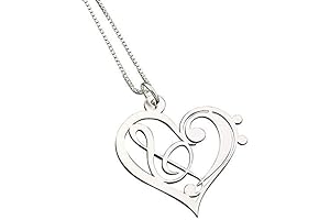 Entwined Treble and G Clef Heart Necklace: A Timeless Symphony of Love and Music