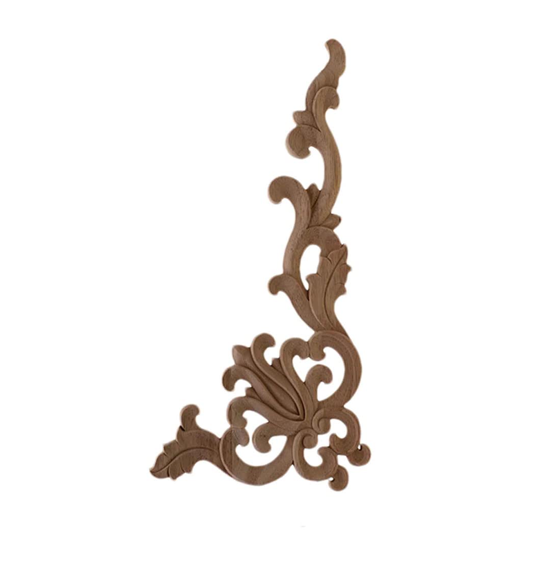 Applique en bois de style antique moulure florale haut de gamme pour meuble