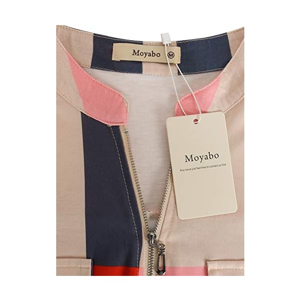 Moyabo-Womens-34-Cuffed-Sleeve-Zipped-V-Neck-Plaid-Tunic-Shirt-Blouses Moyabo Women's 3/4 Cuffed Sleeve Zipped V Neck Plaid Tunic Shirt Blouses