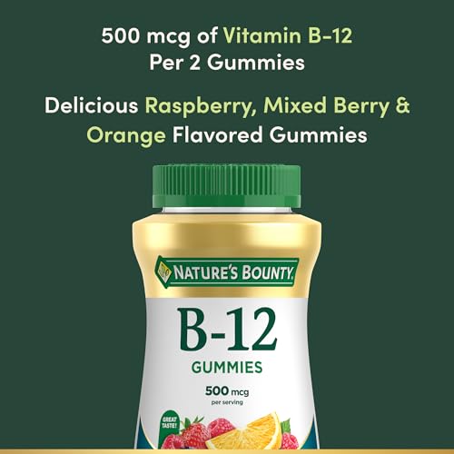 Nature's Bounty Vitamin B12 Gummies, Mixed Berry Flavor, 500mcg, 160 Count - image 3